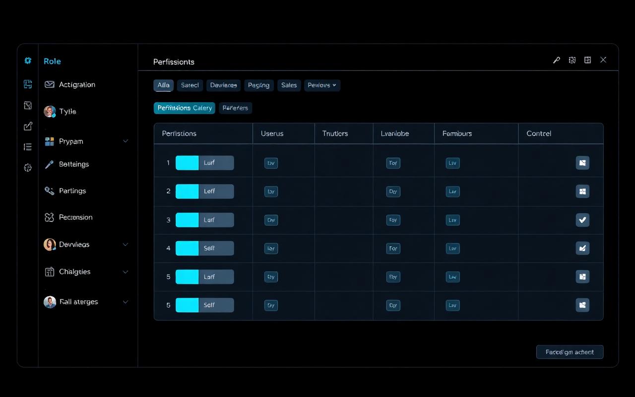 Roles and permissions matrix
